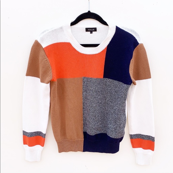 Roolee Kamara Color Block Sweater Knit Crew Neck - Picture 2 of 6